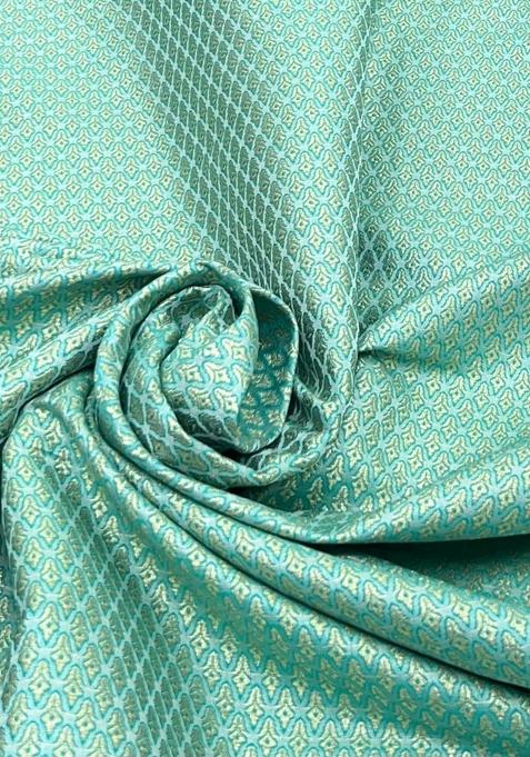 Green Embroidered Brocade Dress