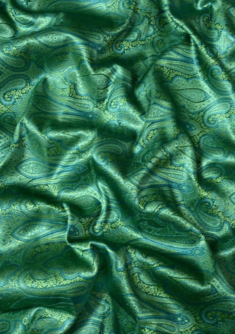 Green Brocade Dress - Indya