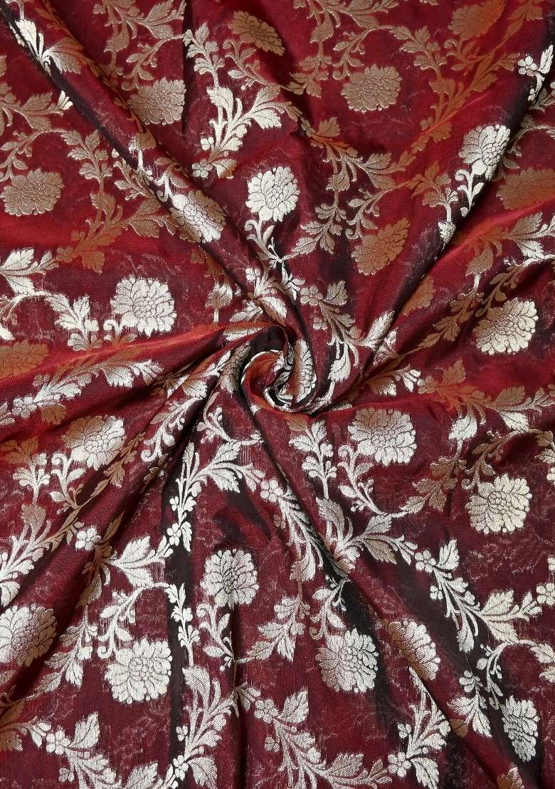 Maroon Brocade Dress for Diwali and Festive Wear - Indya