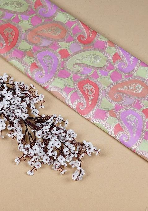 Pink Embroidered Brocade Dress