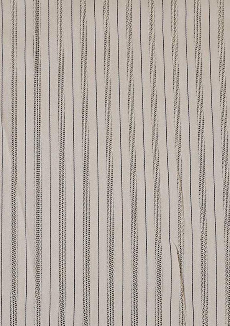 Off White Dobby Cotton Dress - Indya