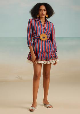 Multicolor Striped Linen Dress