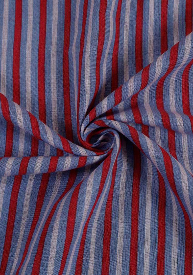 Multicolor Striped Linen Dress - Indya