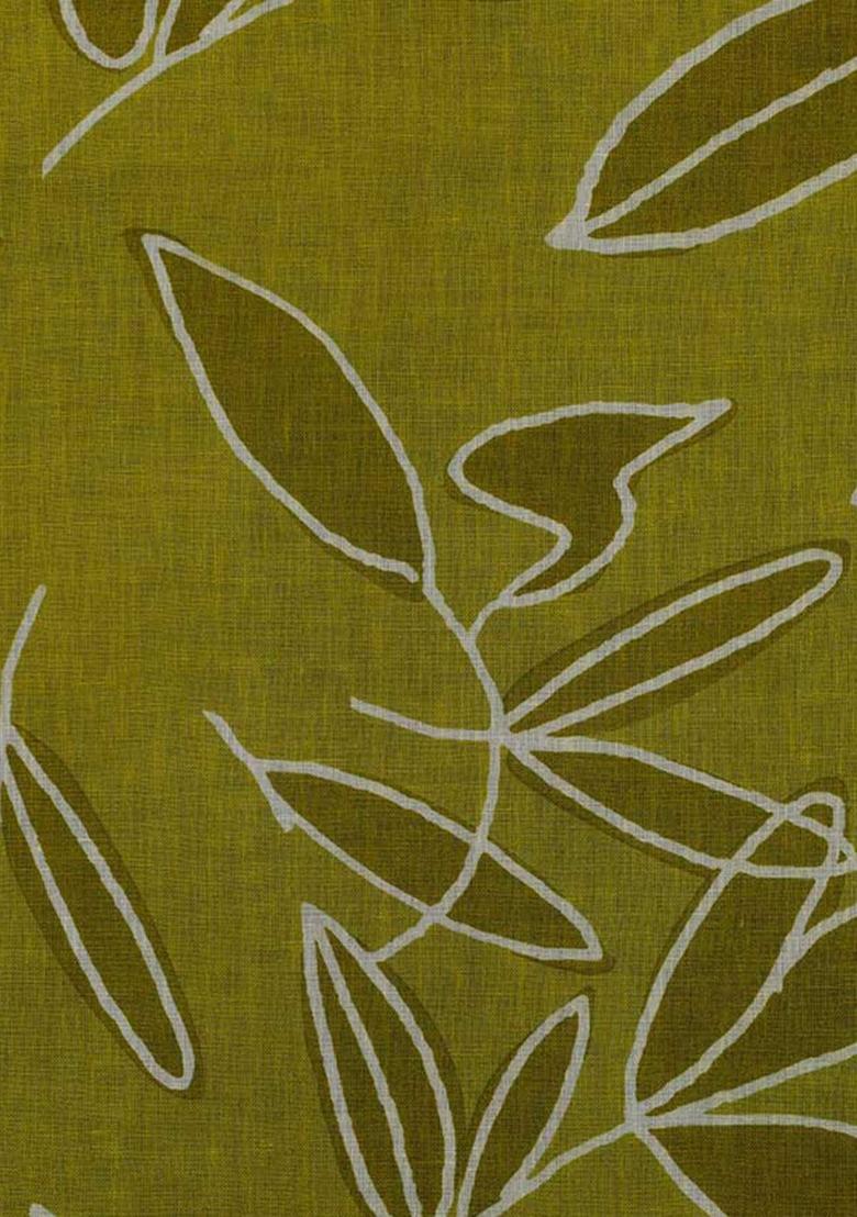 Green Printed Linen Dress - Indya