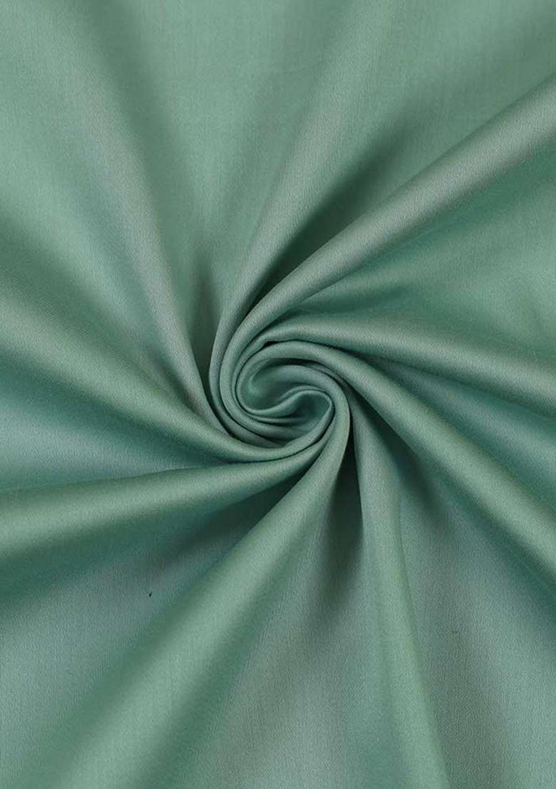 Sea Green Solid Cotton Dress for Diwali | Wedding & Festive Wear - Indya