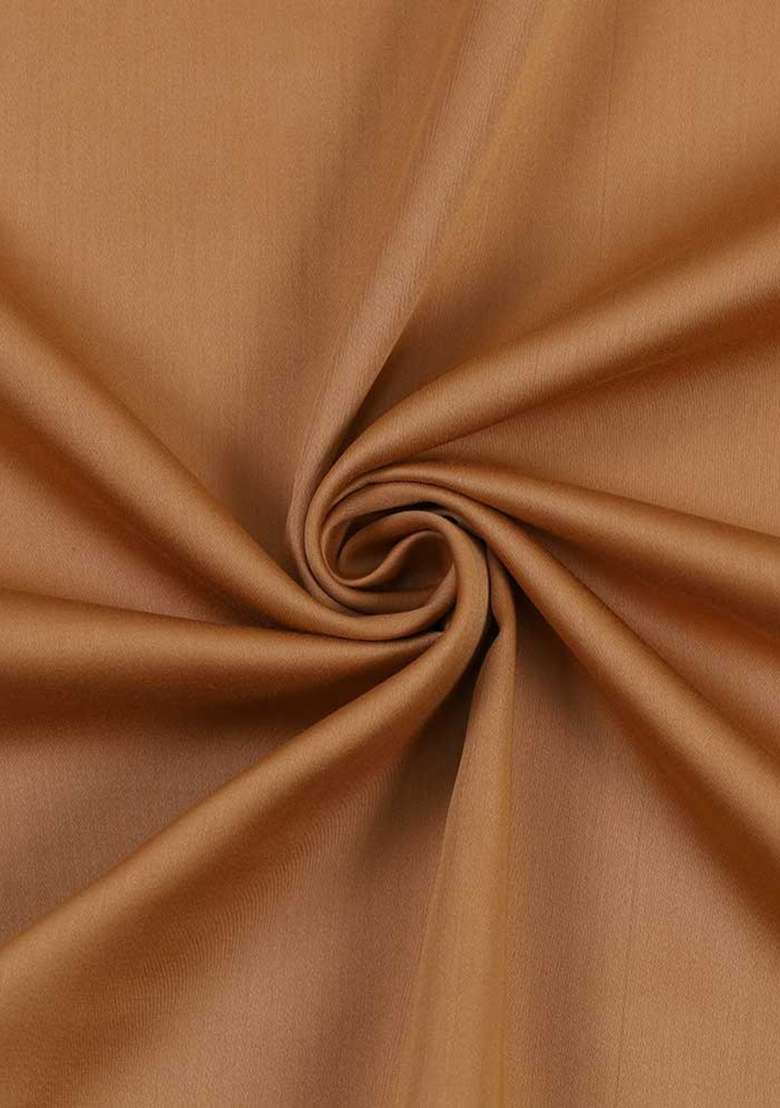 Brown Solid Cotton Dress for Diwali | Wedding & Festive Wear - Indya