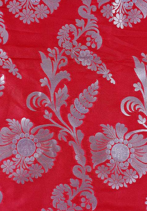 Red Embroidered Brocade Dress