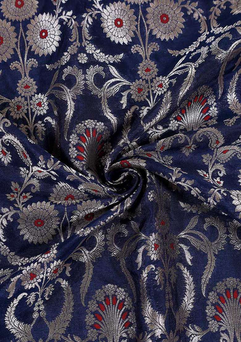 Navy Blue Embroidered Polyester Dress - Indya