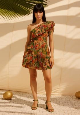Multicolor Poplin Printed Dress