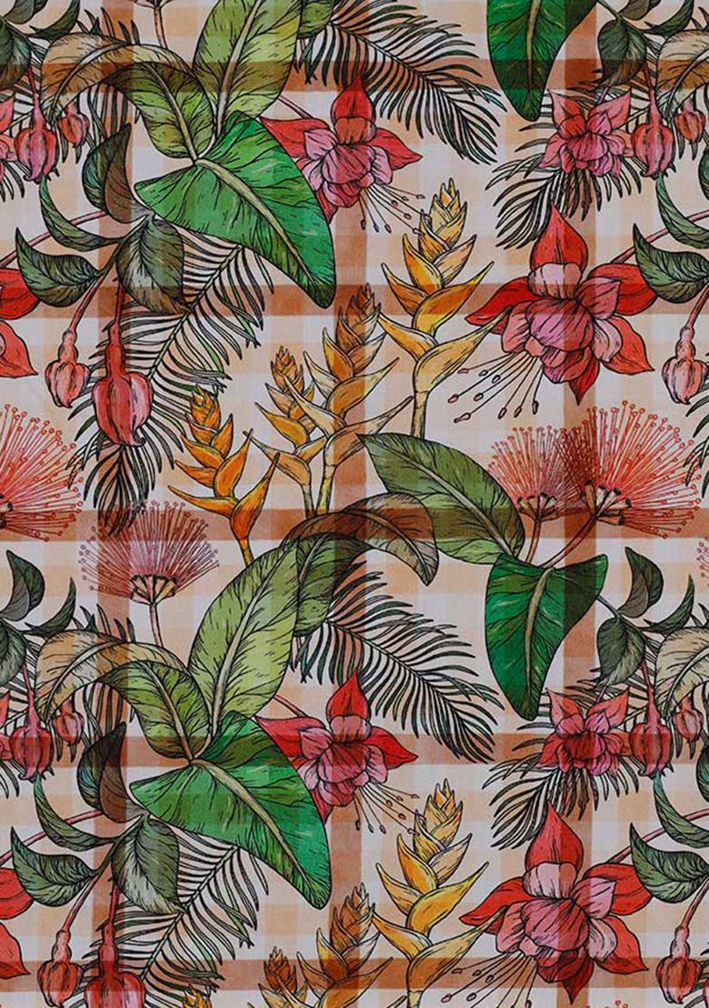 Multicolor Poplin Printed Dress - Indya