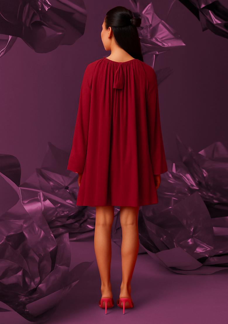 Red Cotton Dress - Indya