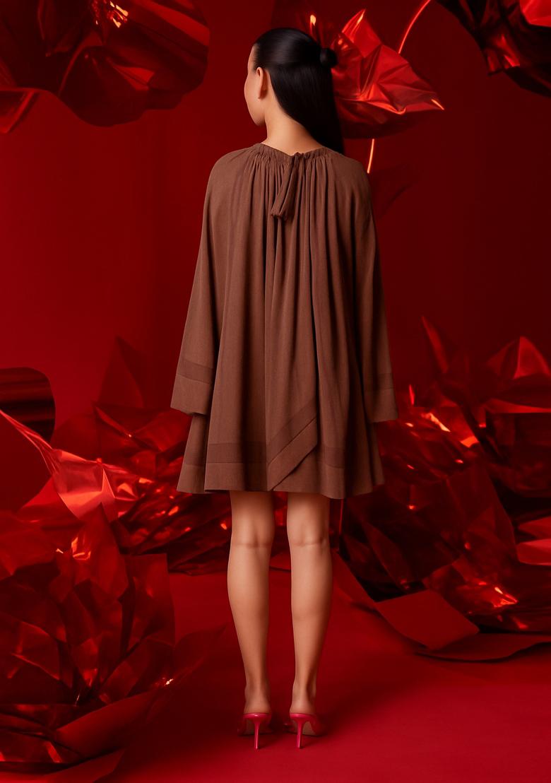 Brown Cambric Dress - Indya