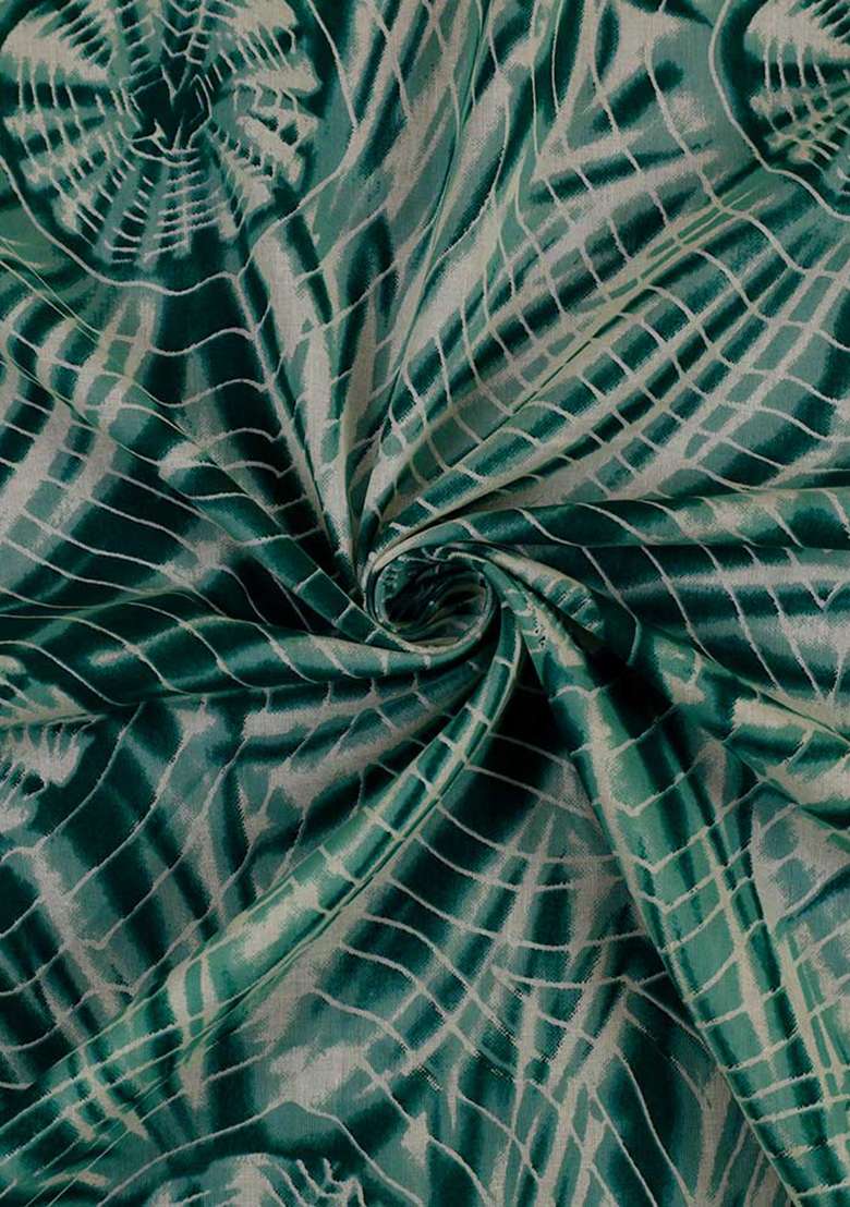 Green Cambric Abstract Dress with Printed for Diwali | Wedding & Festive Wear - Indya