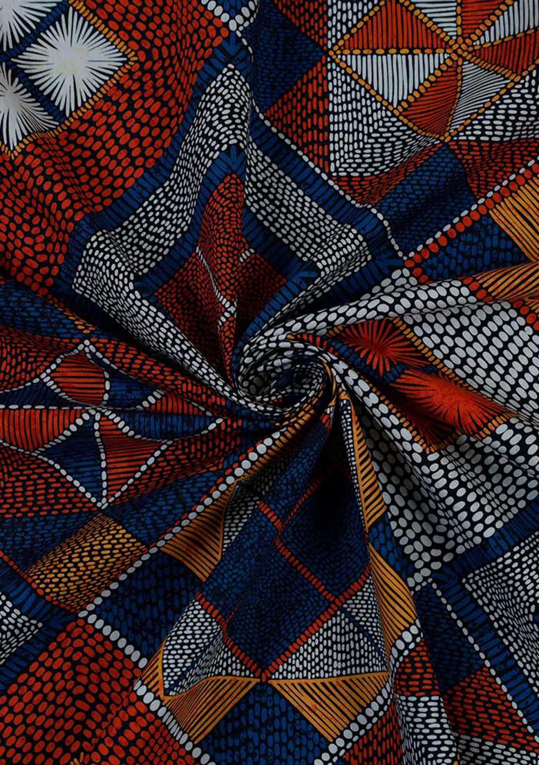 Multicolor Poplin Abstract Printed Dress - Indya