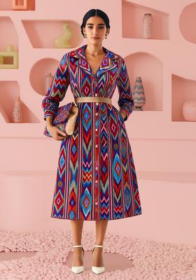 Multicolor Cambric Printed Dress