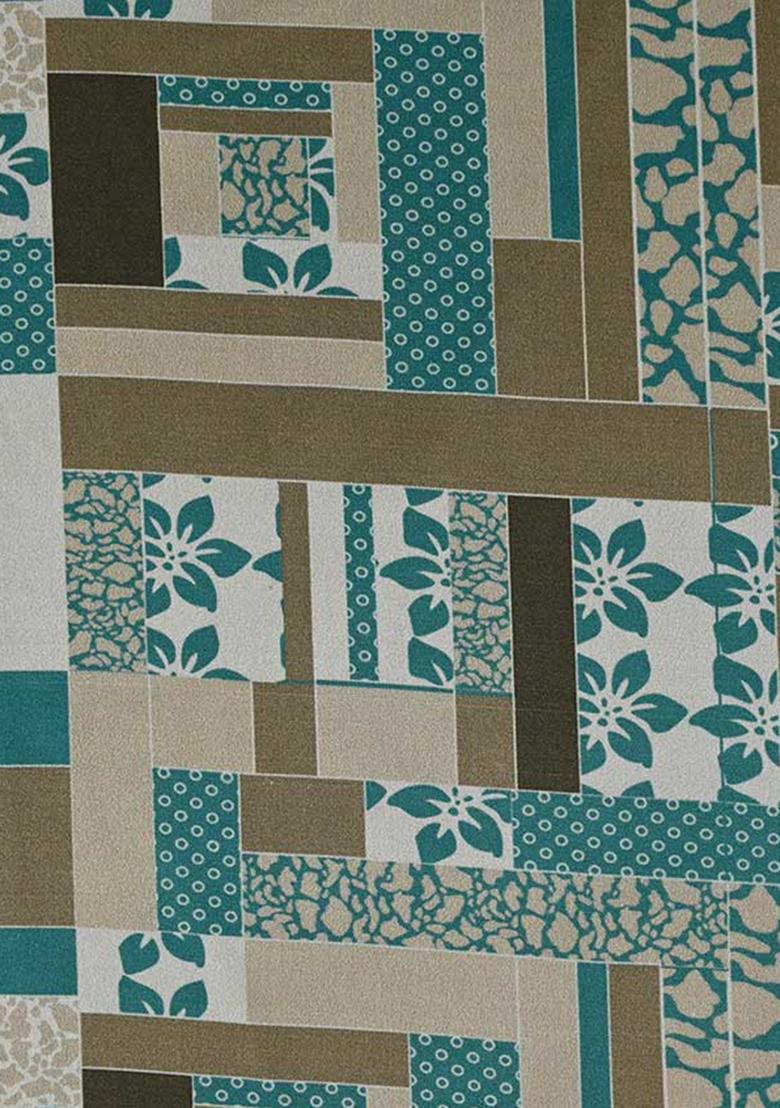 Blue Cotton Abstract Printed Dress - Indya