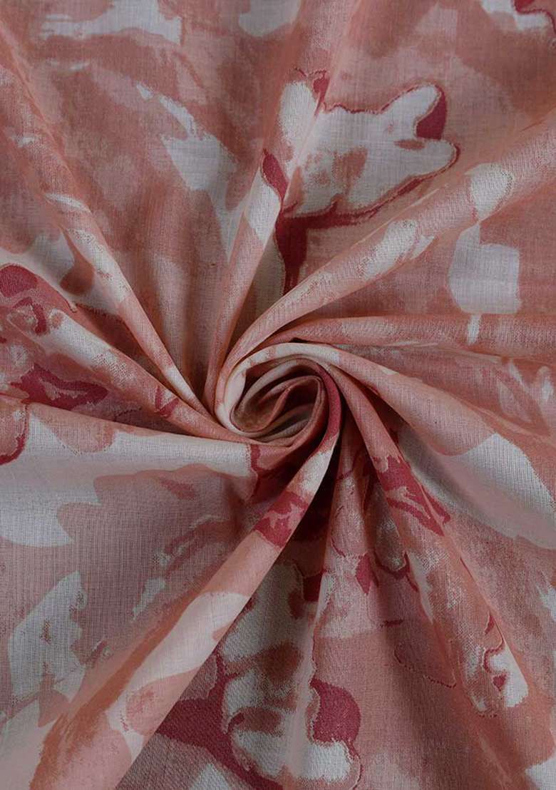 Onion Pink Cambric Abstract Printed Dress - Indya