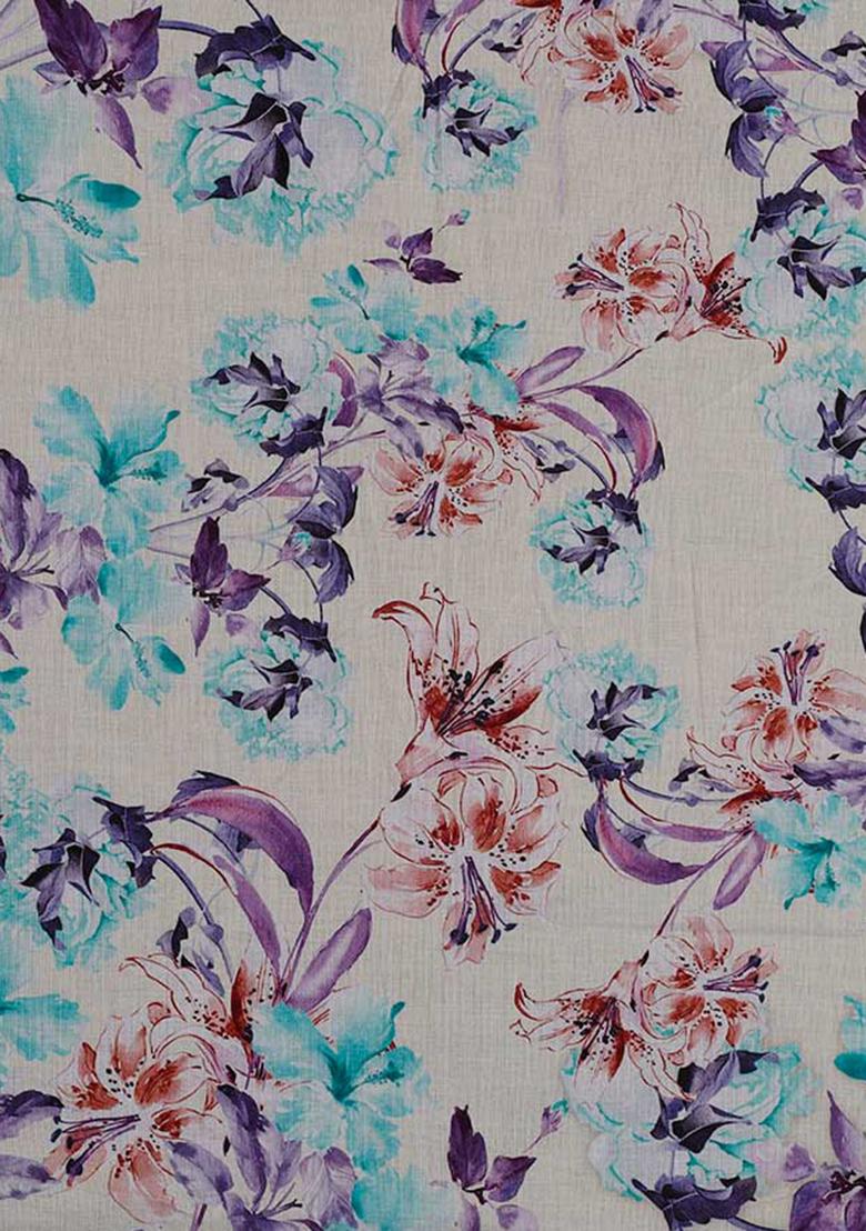 Multicolor Cotton Floral Printed Dress - Indya