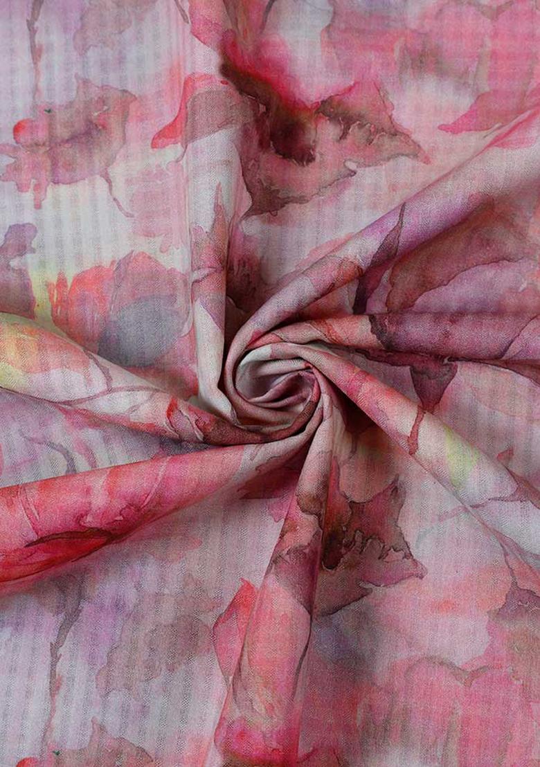 Pink Cotton Floral Printed Dress