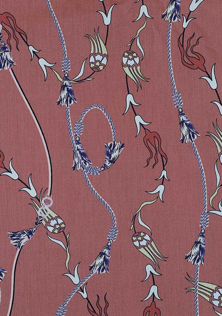 Brown Cotton Abstract Printed Dress - Indya