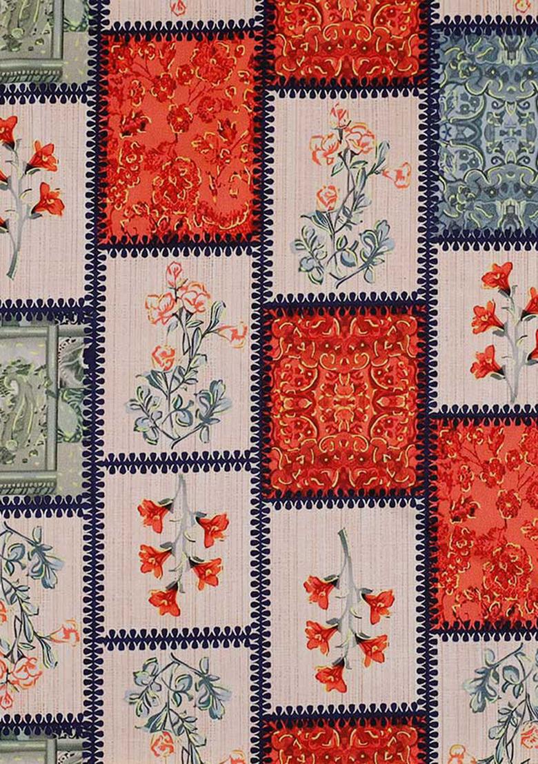 Multicolor Cotton Satin Floral Printed Dress - Indya