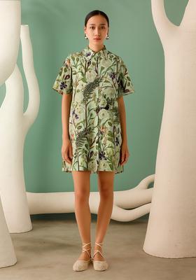 Multicolor Cotton Floral Printed Dress