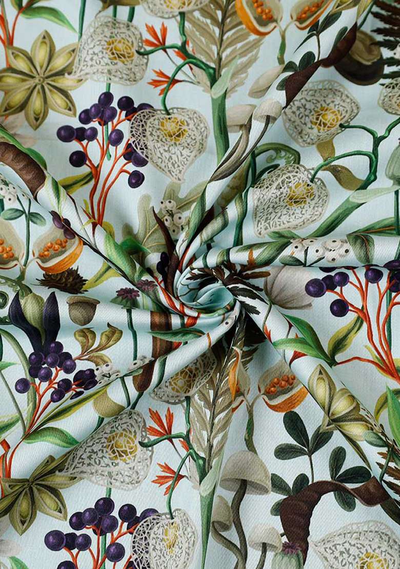 Multicolor Cotton Dress with Floral Printed for Diwali | Wedding & Festive Wear - Indya