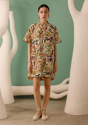 Multicolor Cotton Floral Printed Dress