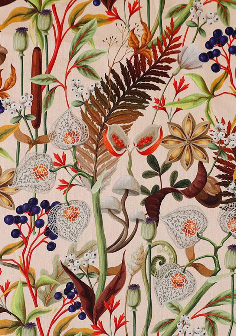 Multicolor Cotton Floral Printed Dress - Indya