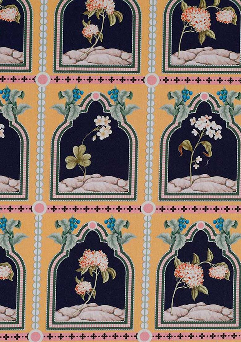 Yellow Poplin Figure Printed Dress - Indya