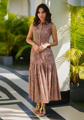 Multicolor Cotton Abstract Printed Dress