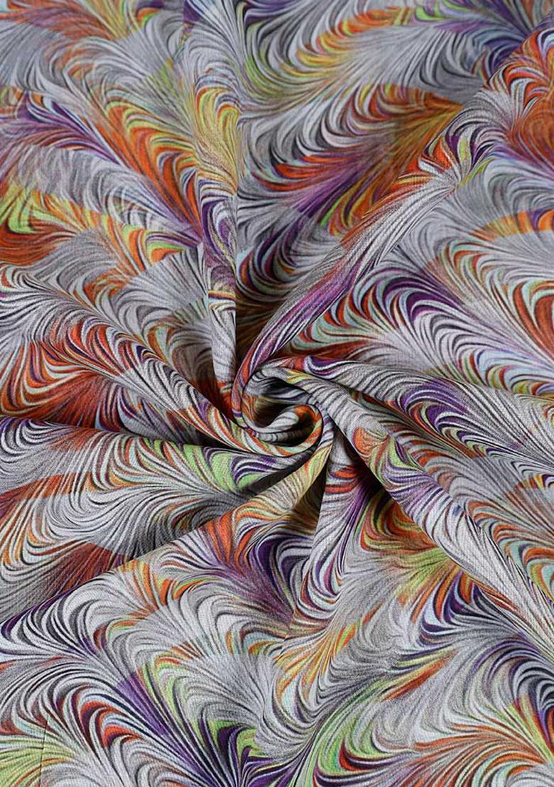 Multicolor Cotton Abstract Printed Dress