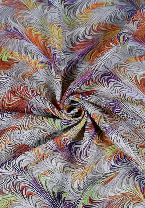 Multicolor Cotton Abstract Printed Dress