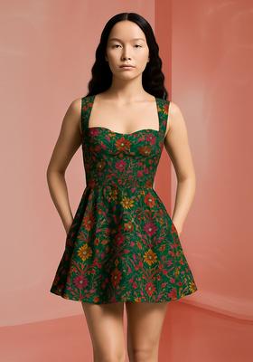 Green Brocade Dress