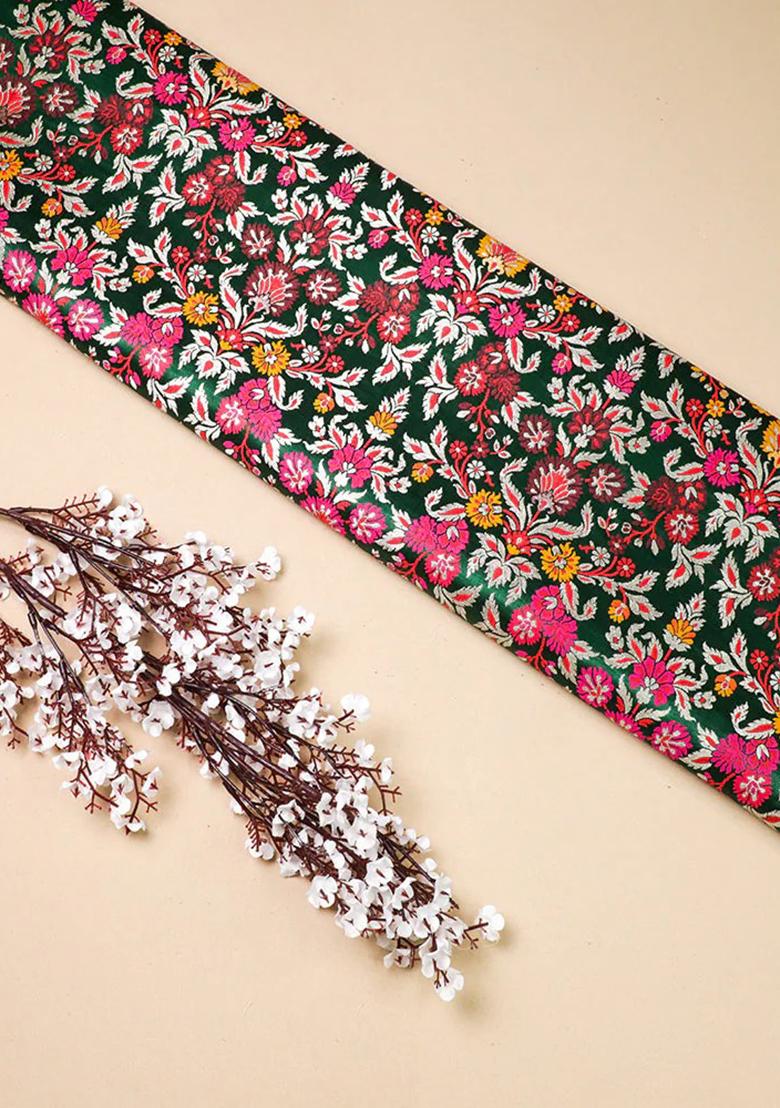 Green Brocade Dress - Indya