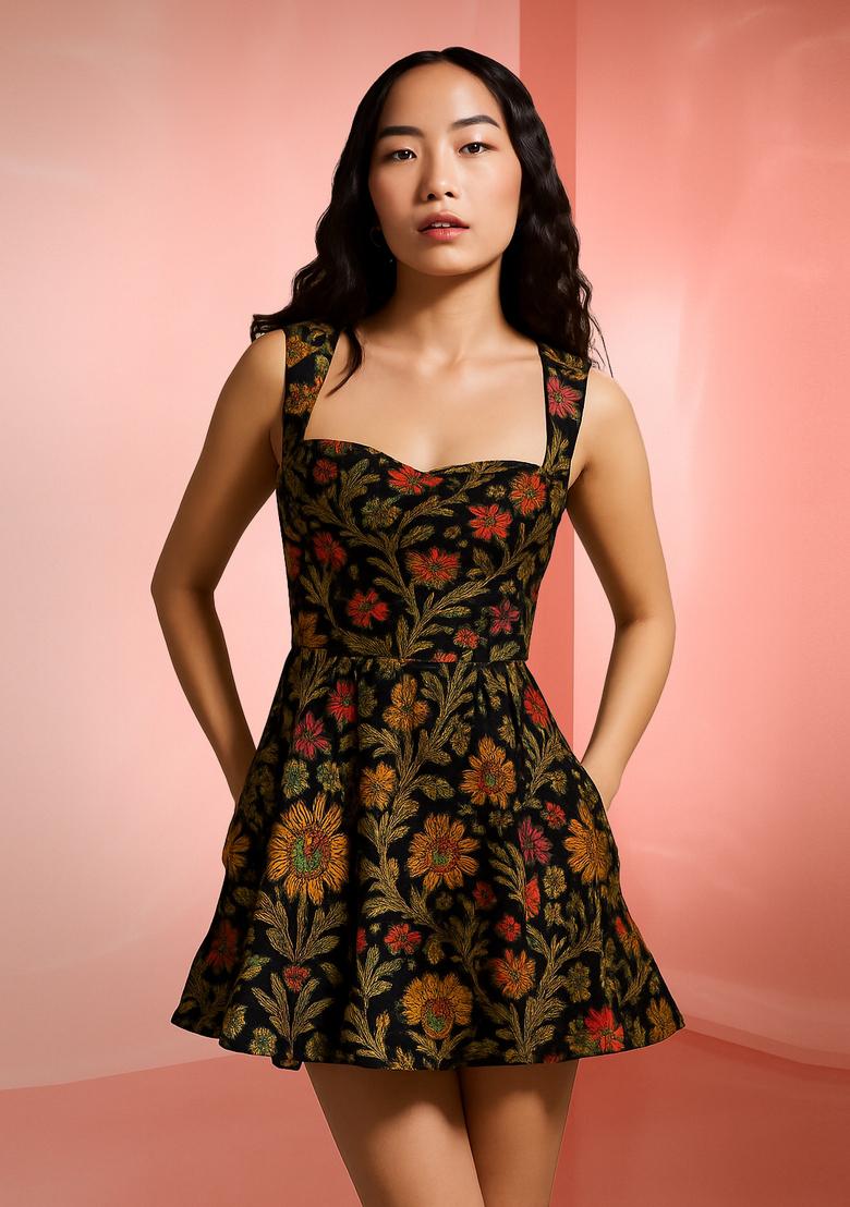 Black Brocade Dress