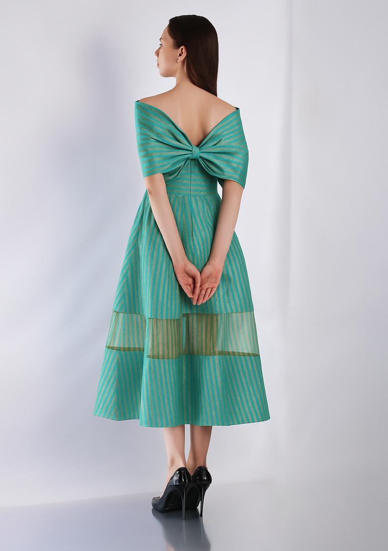 Light Blue Brocade Dress - Indya