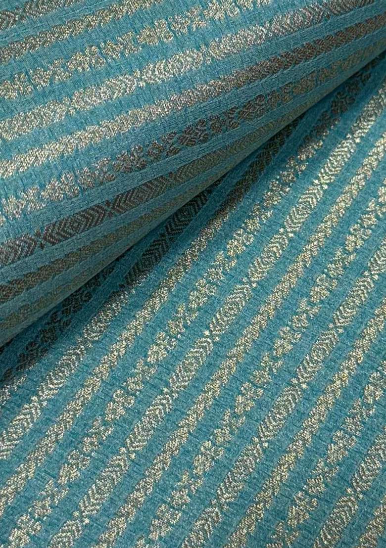 Light Blue Brocade Dress - Indya