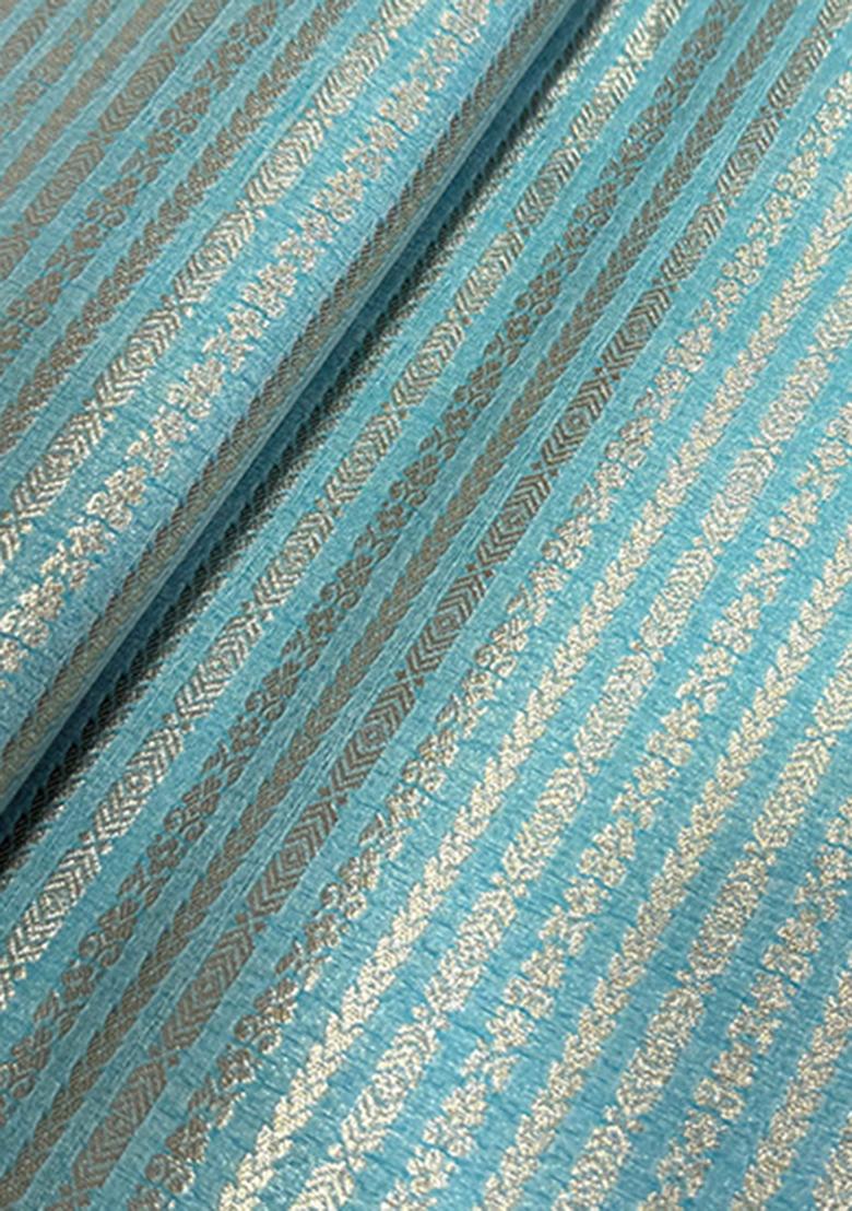 Light Blue Brocade Dress - Indya