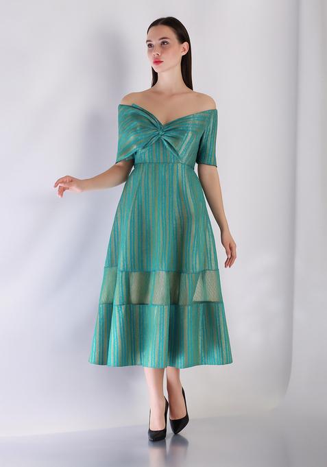 Light Blue Brocade Dress