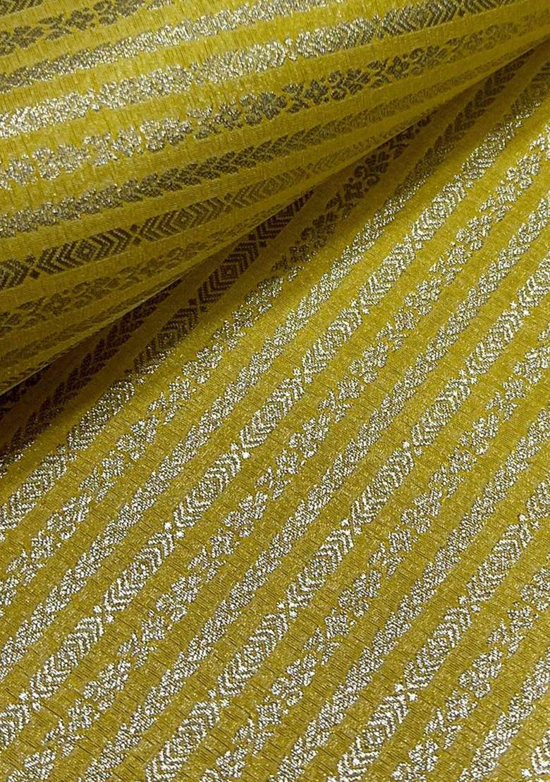 Yellow Brocade Dress - Indya