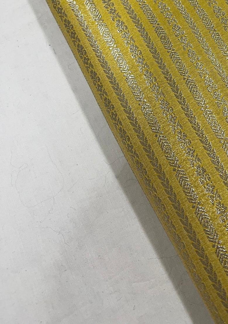 Yellow Brocade Dress - Indya