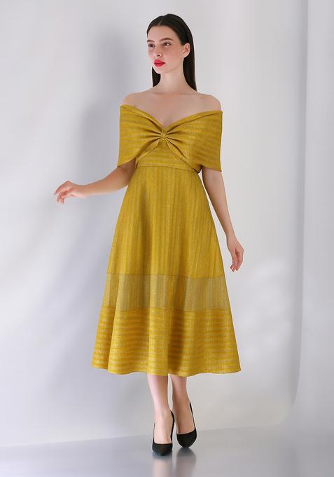 Yellow Brocade Dress