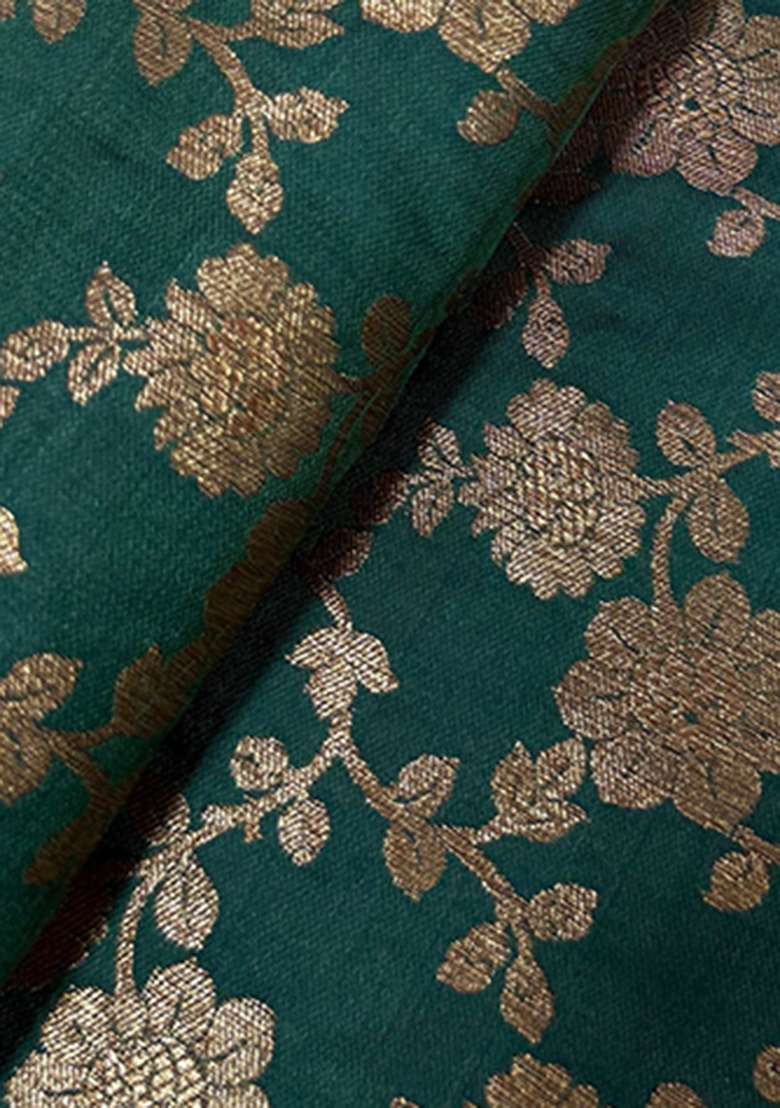 Green Brocade Dress for Diwali | Wedding & Festive Wear - Indya