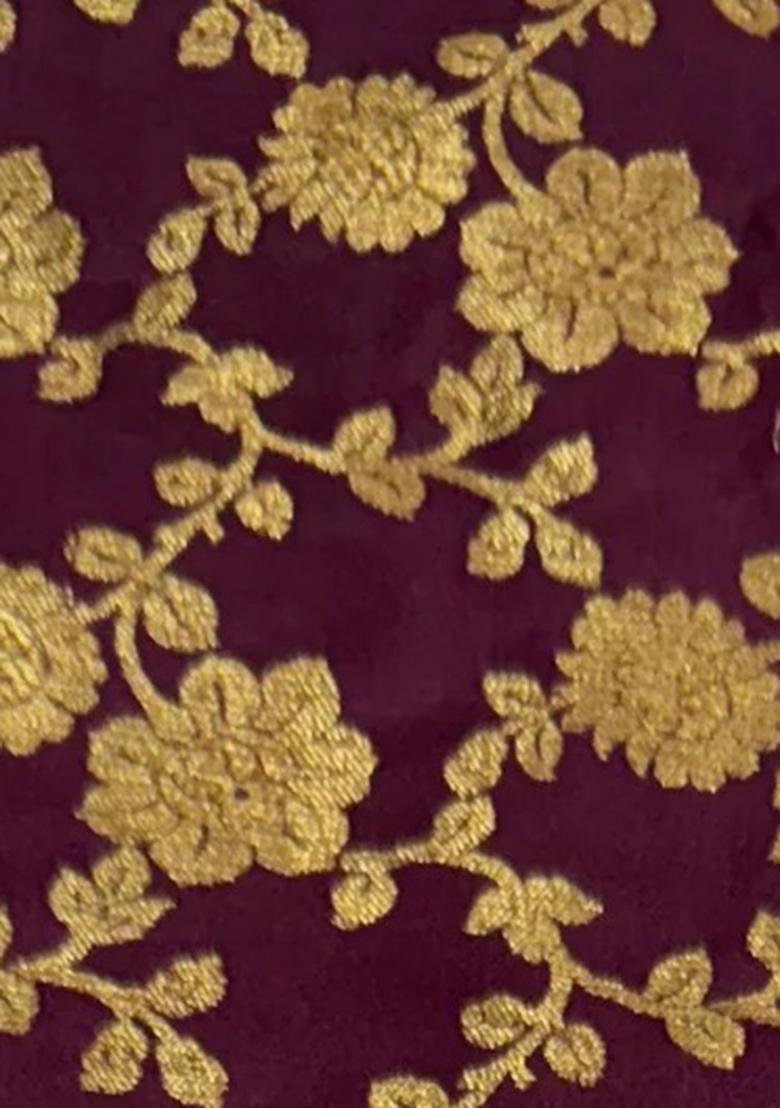 Wine Brocade Dress