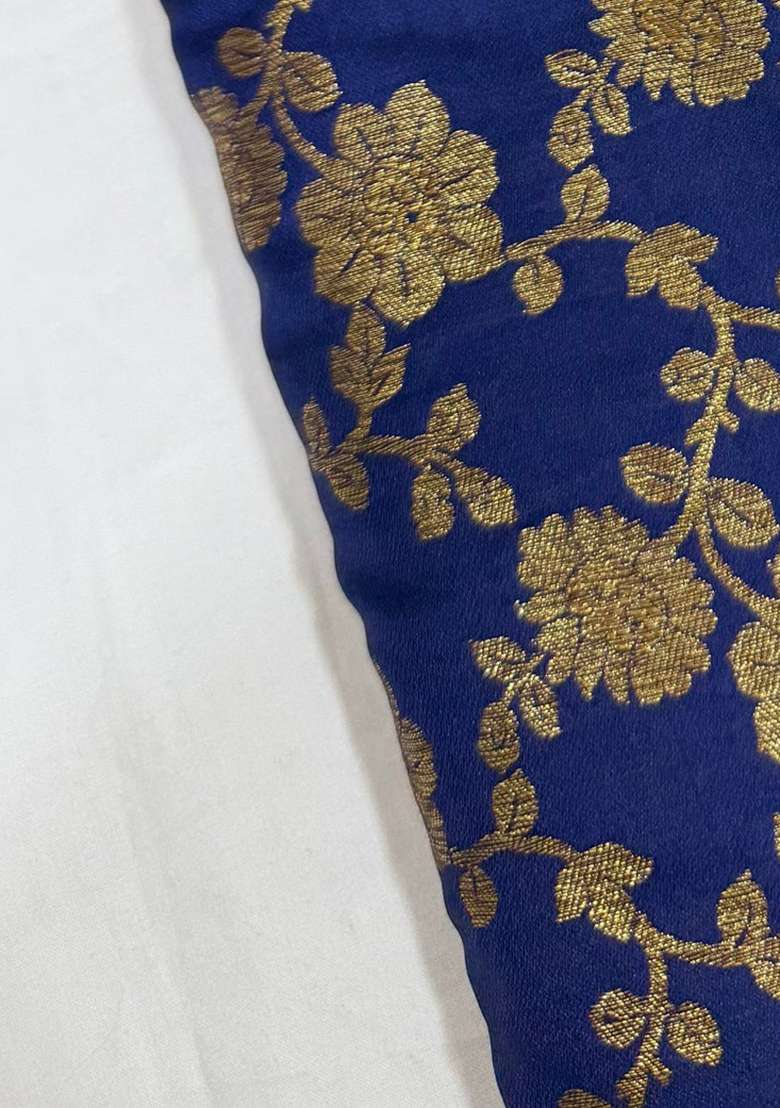 Navy Blue Brocade Dress for Diwali | Wedding & Festive Wear - Indya