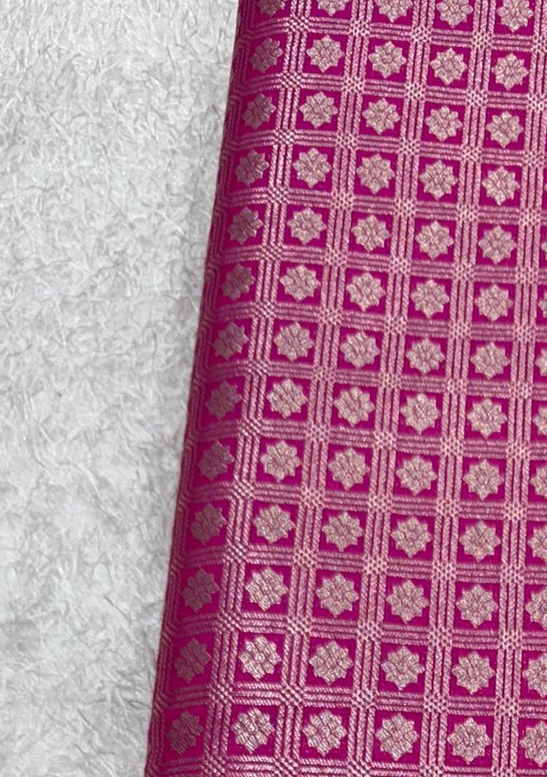 Pink Brocade Dress - Indya