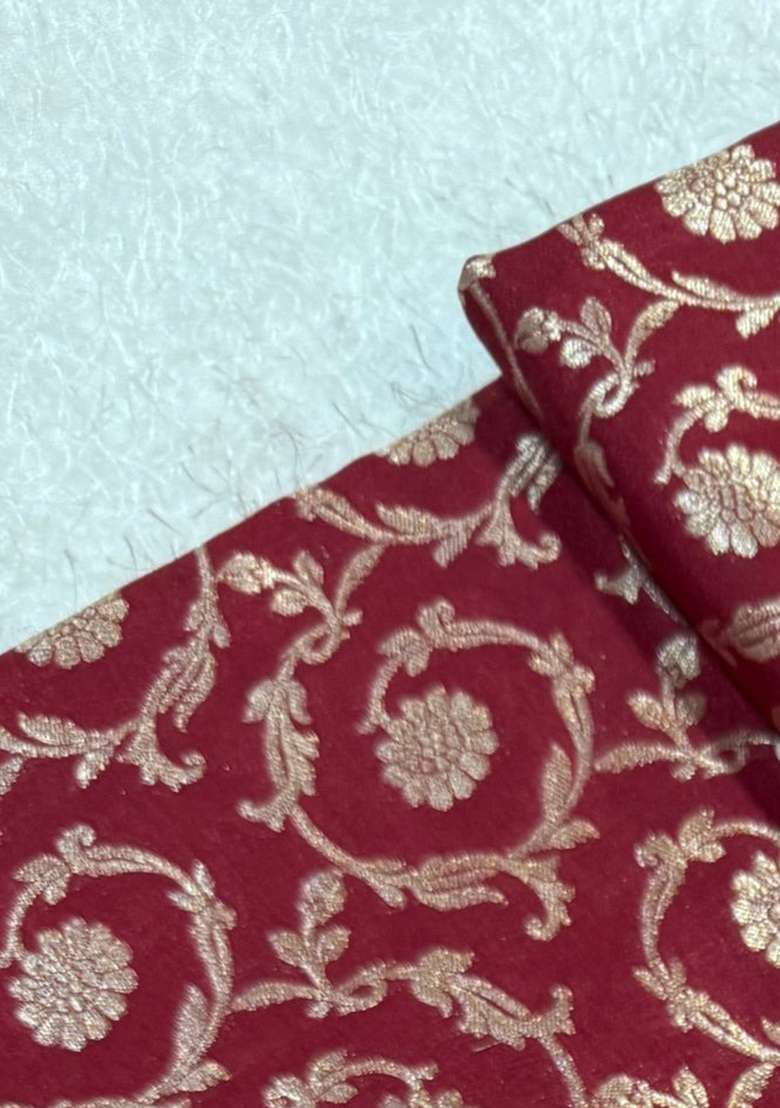Red Brocade Dress - Indya