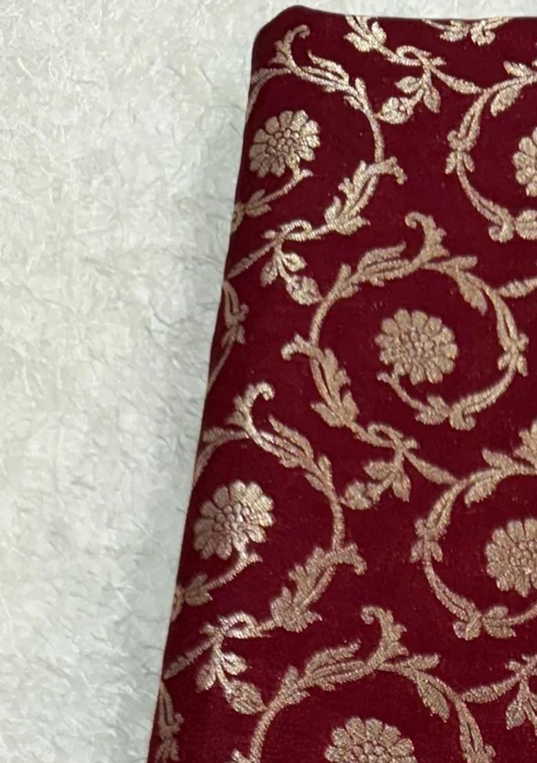 Red Brocade Dress - Indya