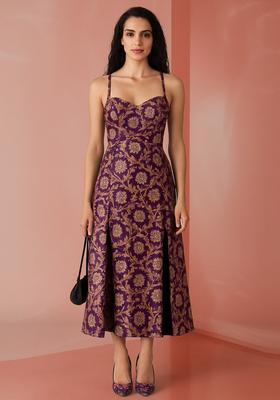Purple Brocade Dress